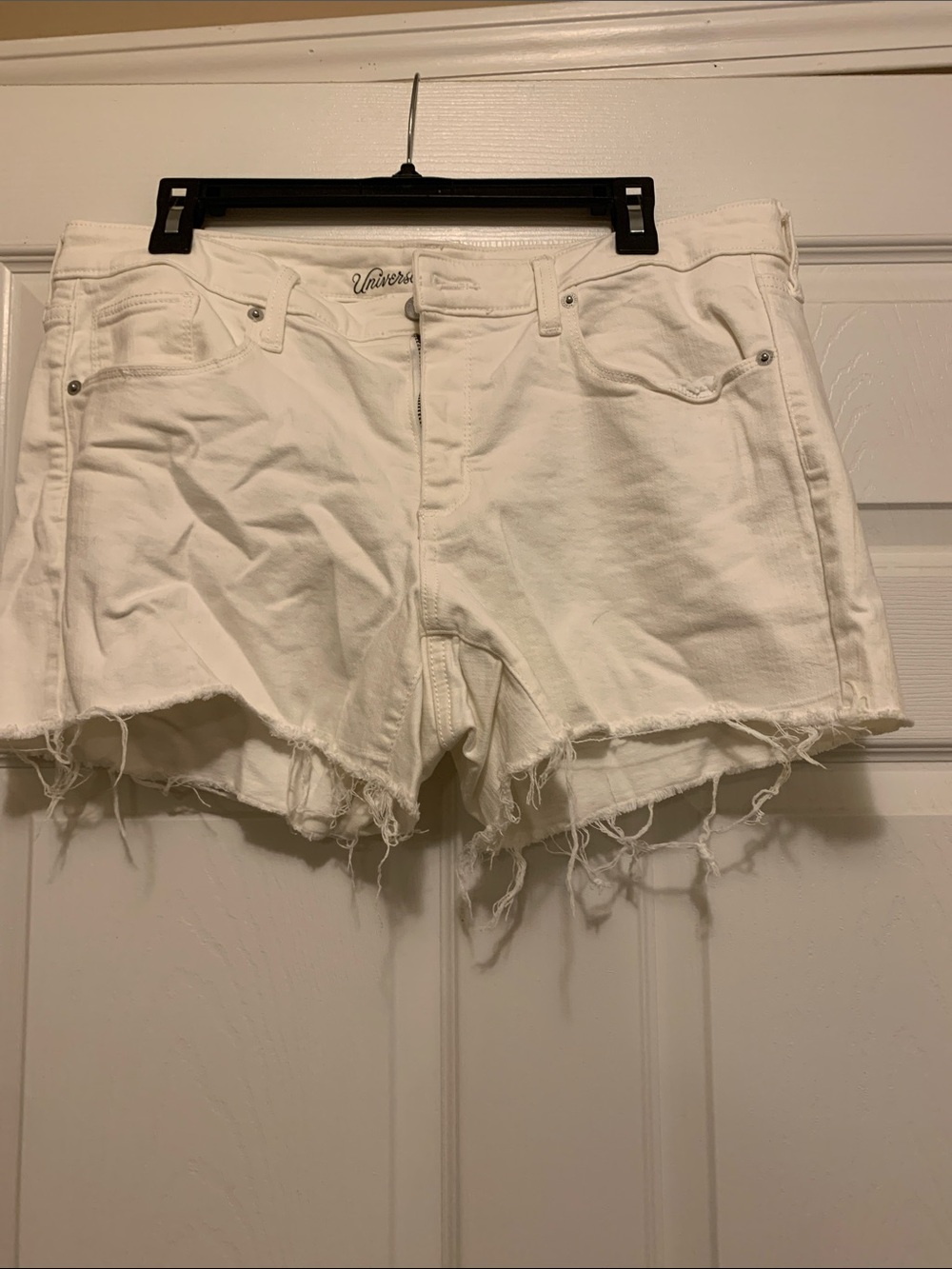 Universal Thread White Frayed Hem Denim Shorts